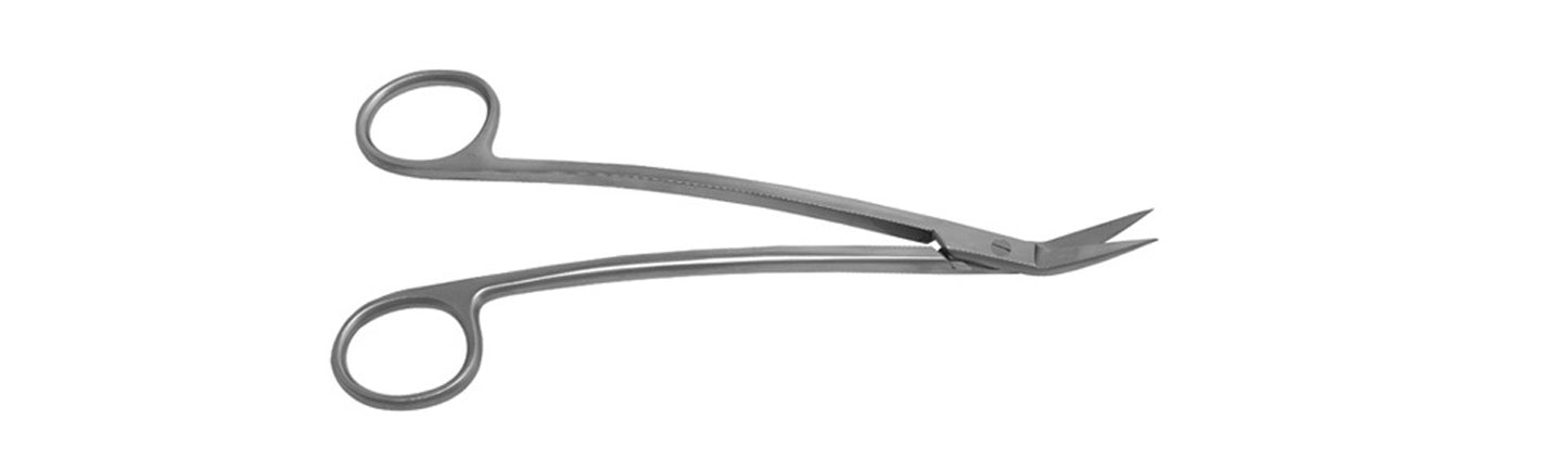 Tissue Scissors Dean 7" Angled 1 Serrated Blade Curved