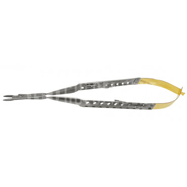 Universal Castroviejo Needle Holder Round Handle Straight Tips & Suture Cutter Combo