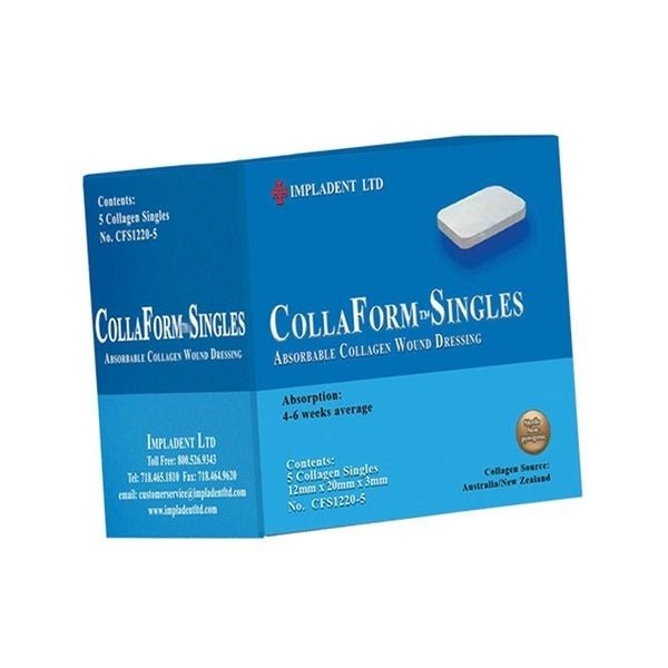 Collaform Singles Collagen Flat Sheets Wound Dressing Qty 5 - Impladent - GoldenDent