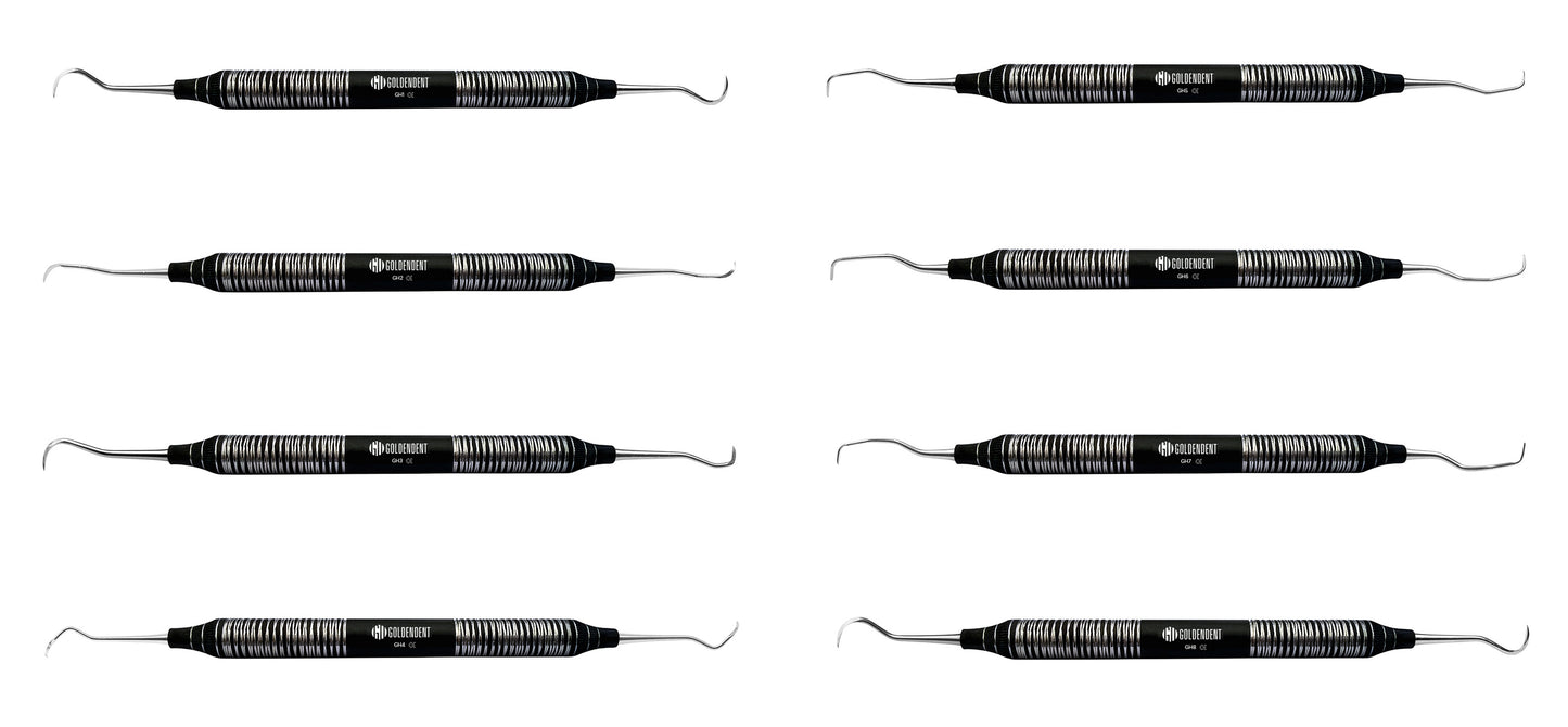 Hygienist Dental Hand Scalers 9.5mm Hollow Handles Sharp Tips