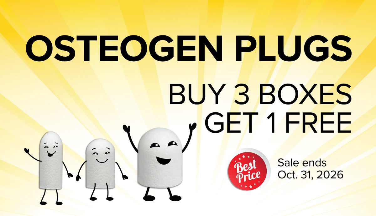 OsteoGen Plugs bone graft promotion: buy 3 boxes, get 1 free