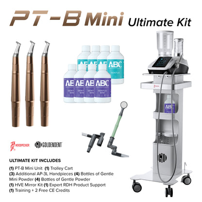 Woodpecker PT-B Mini Desktop Dental Air Polisher - Heated Water & Wireless Foot Pedal
