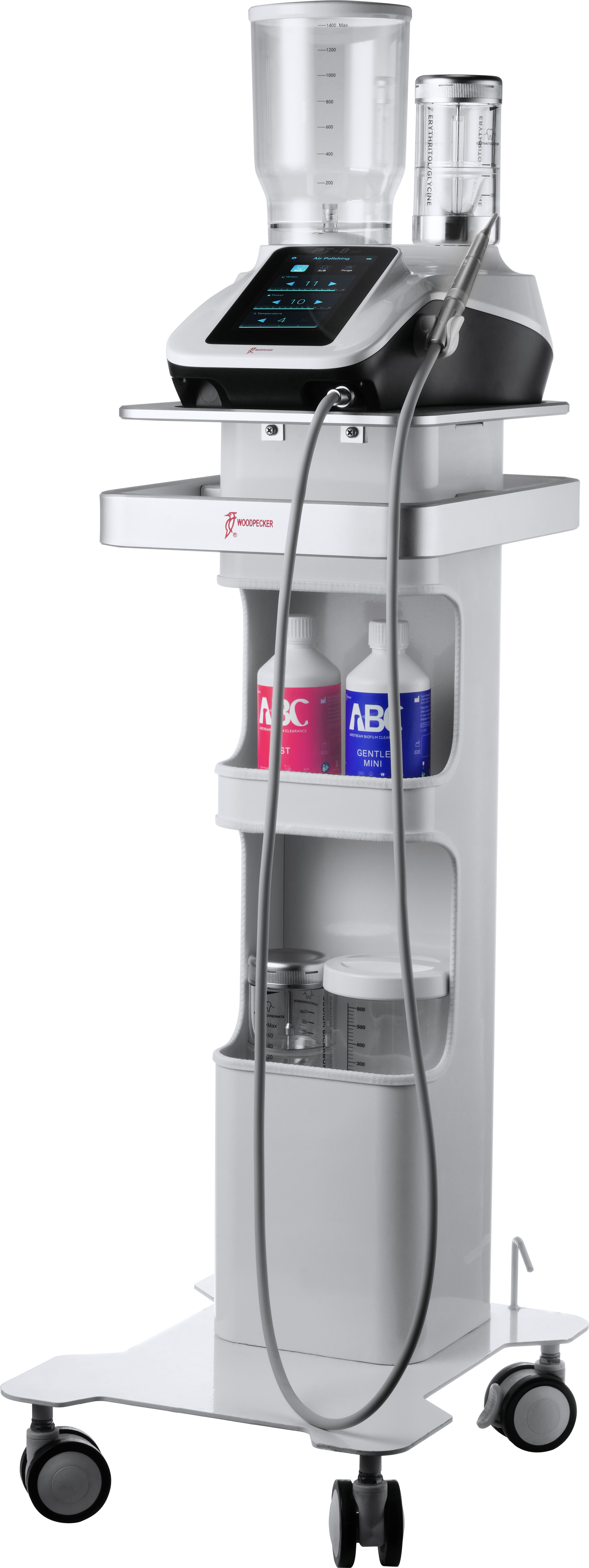 Woodpecker PT-B Mini Desktop Dental Air Polisher - Heated Water & Wireless Foot Pedal