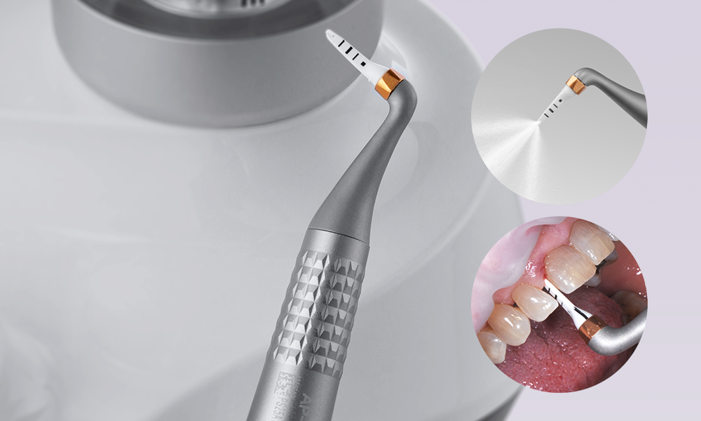 Woodpecker PT-B Mini Desktop Dental Air Polisher - Heated Water & Wireless Foot Pedal